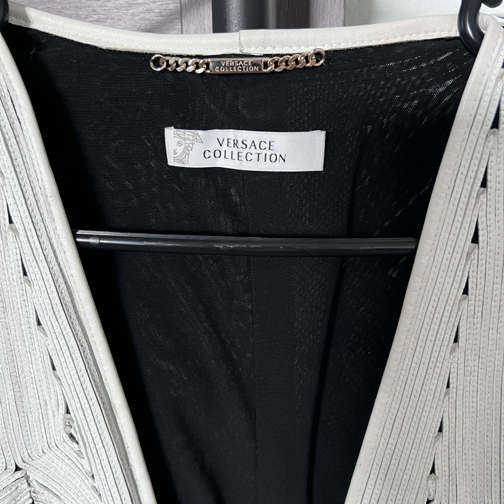 Versace White Leather Jacket - image 3